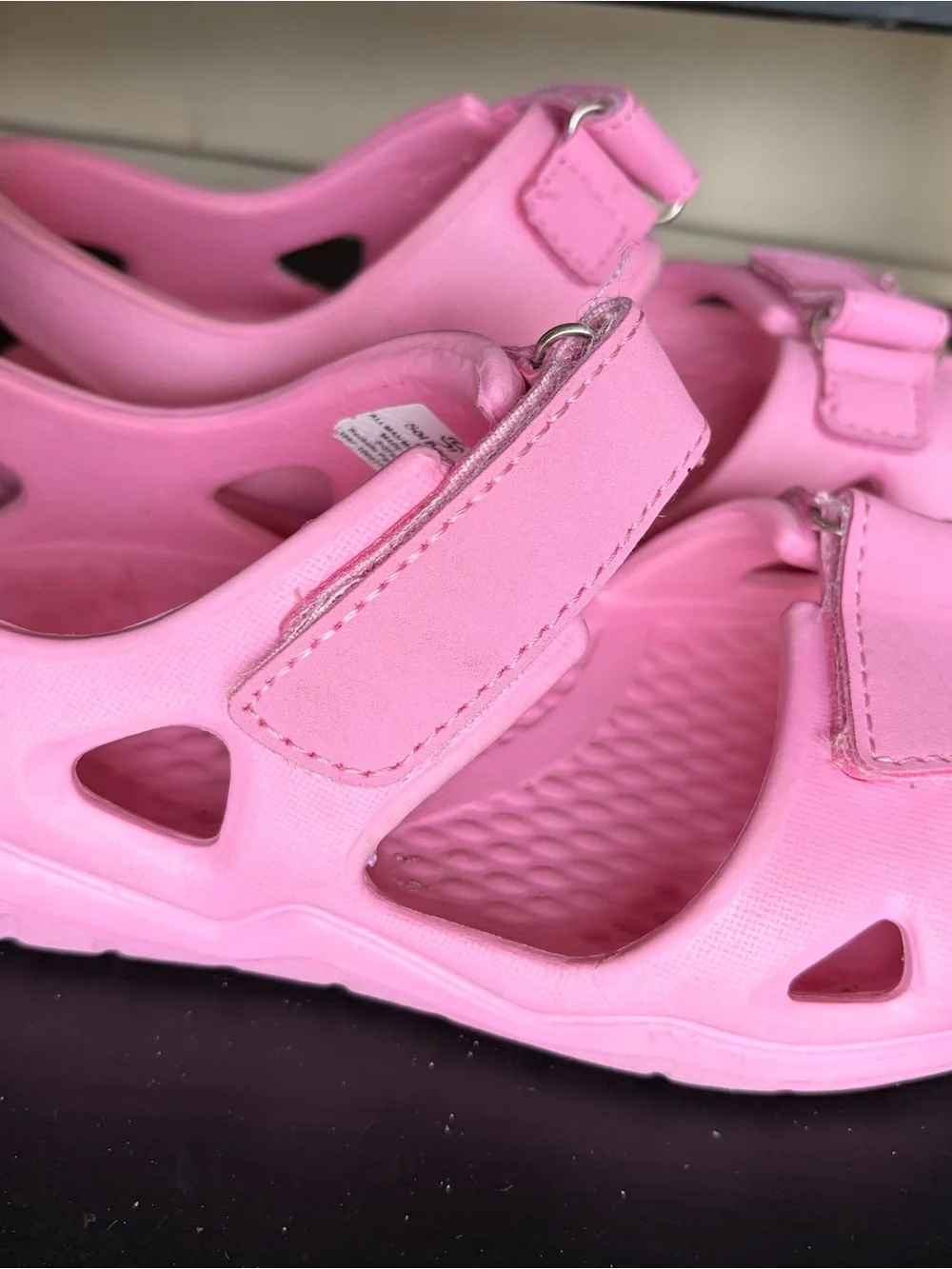 Kids Pink Adjustable Strap Sandals Girls 1